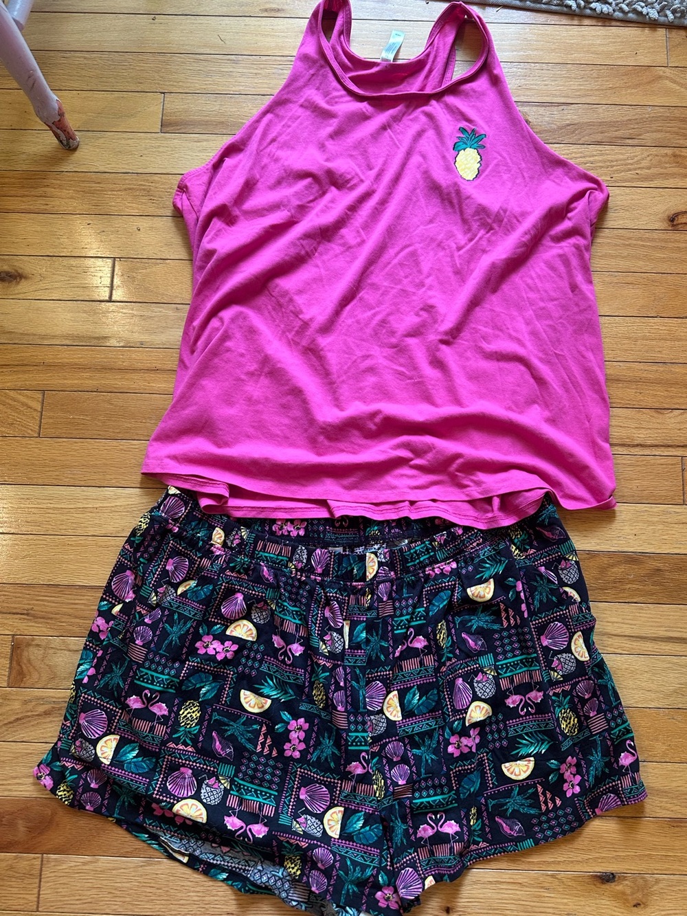 SLEEP by Cacique tropical sleep set sz 18/20 pineapple flamingo